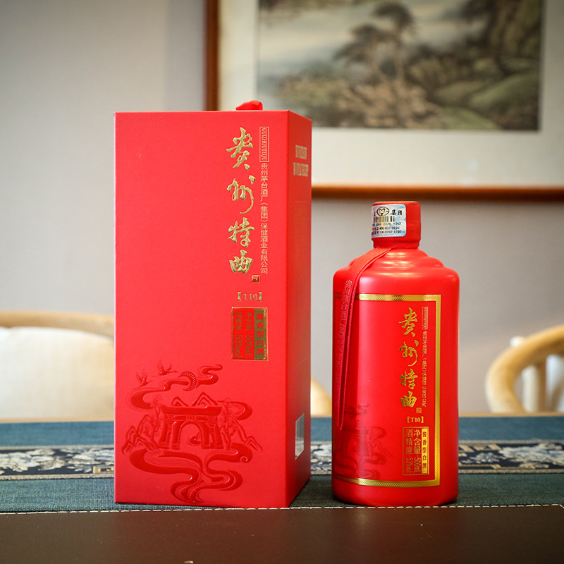 源头批发贵州特曲t10 酱香型白酒53°礼盒装500ml 批发 一件代发