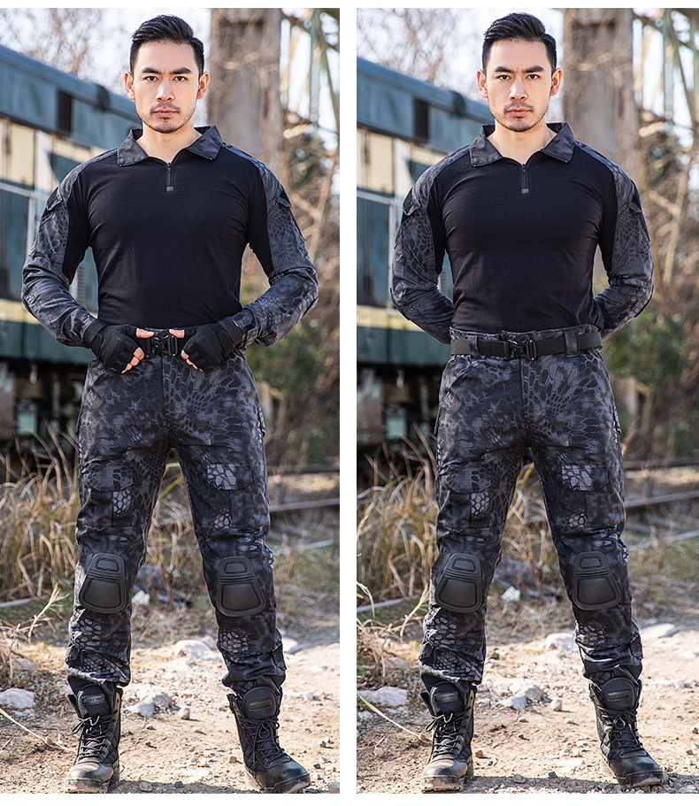 策马厂家cz户外战术蛙人服迷彩服套装男女春秋季拓展真人cs训练服