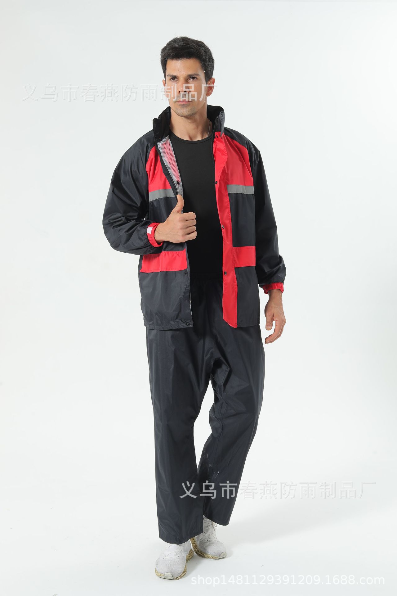 foreign trade direct sales color matching rainproof double layer suit