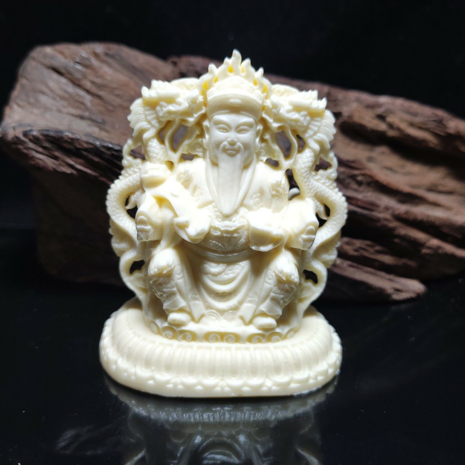 象牙果本命年双面佛观音汽车摆件财神爷佛像手把件生肖守护神关公