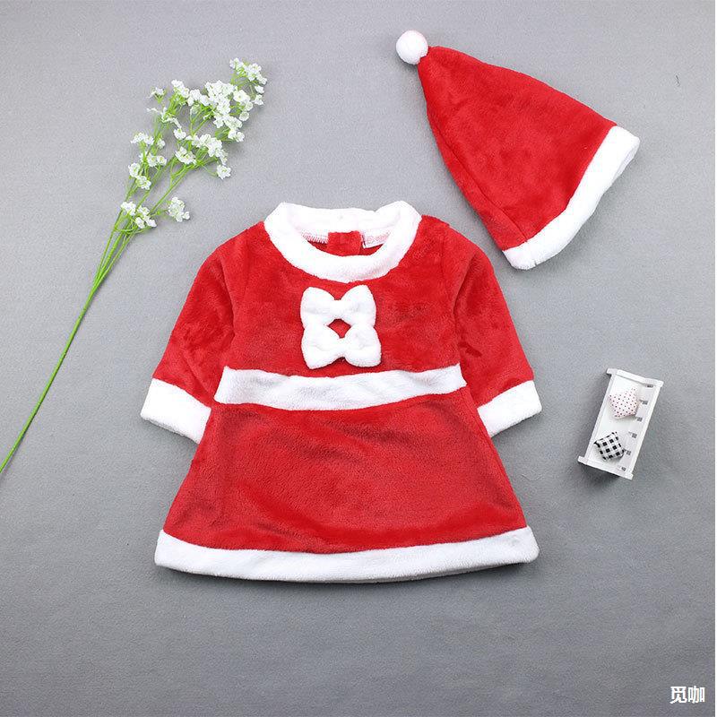 跨境童装批发圣诞老人带帽连体宝宝衣服christmas圣诞节儿童服装