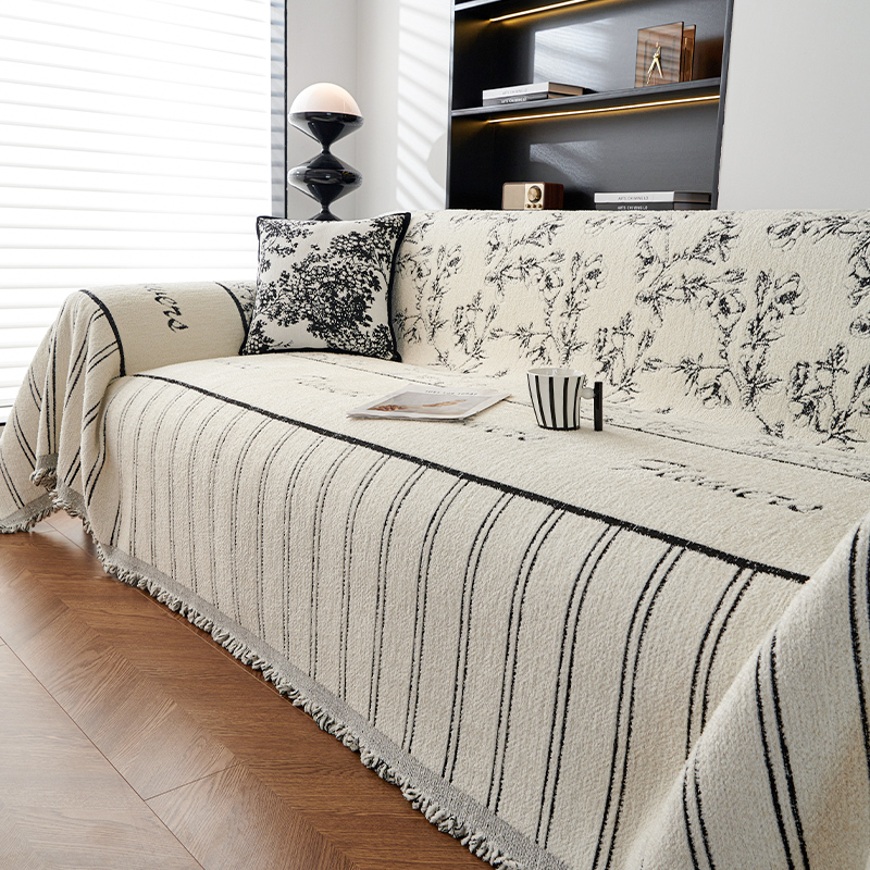 2024年新款田园风沙发盖布防猫抓垫四季通用沙发套罩沙发巾雪尼尔