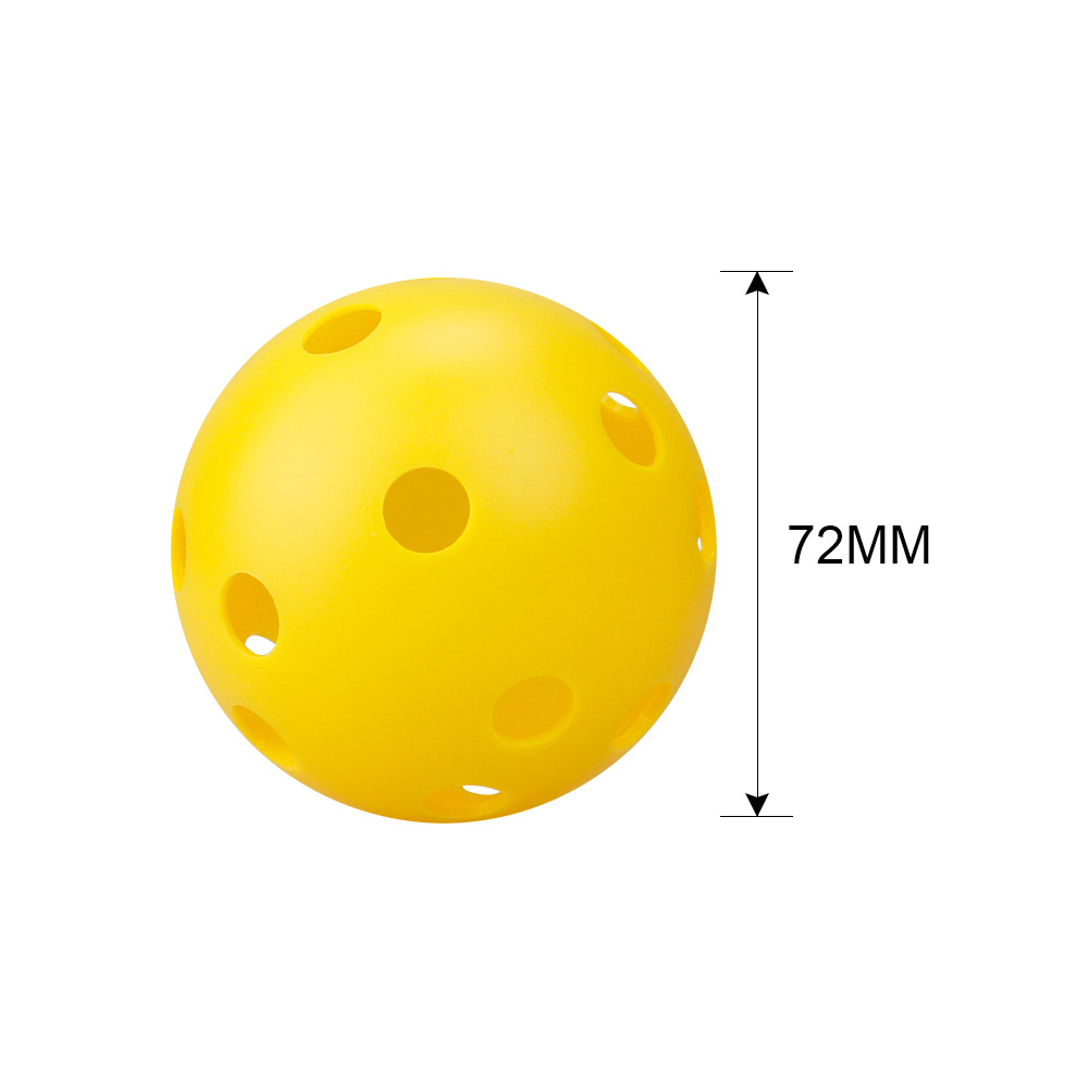 26孔棒球练习球72mm硬塑料黄色匹克球pe吹塑洞洞球威浮地板球