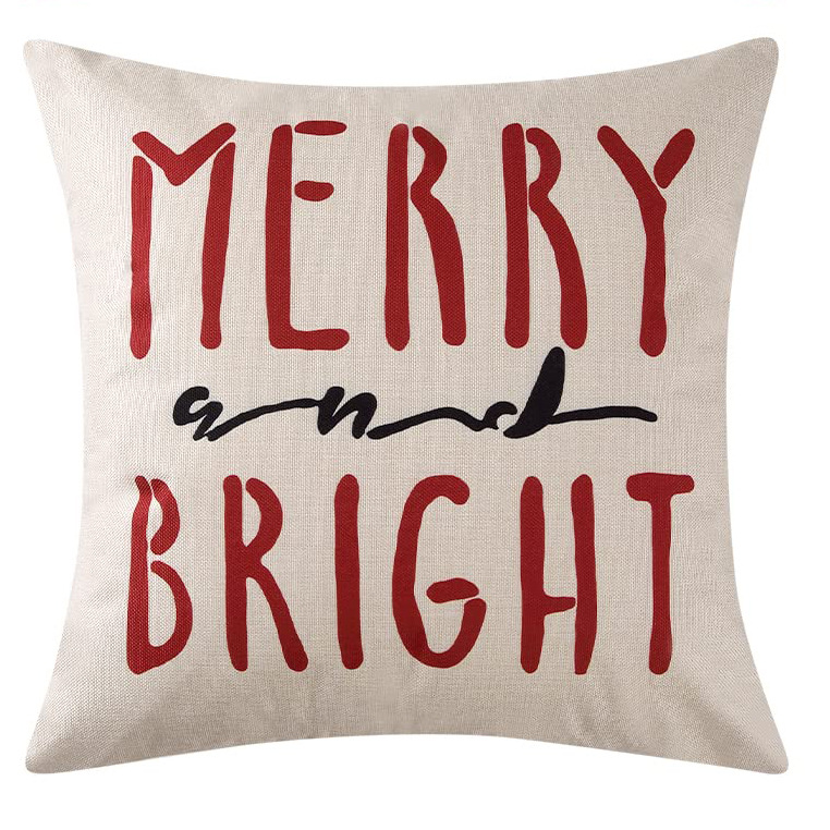 Cross-Border Red Christmas Pillow Printed Pillowcase Home Living Room Sofa Wholesale Pillow Bedroom Cushion Cover