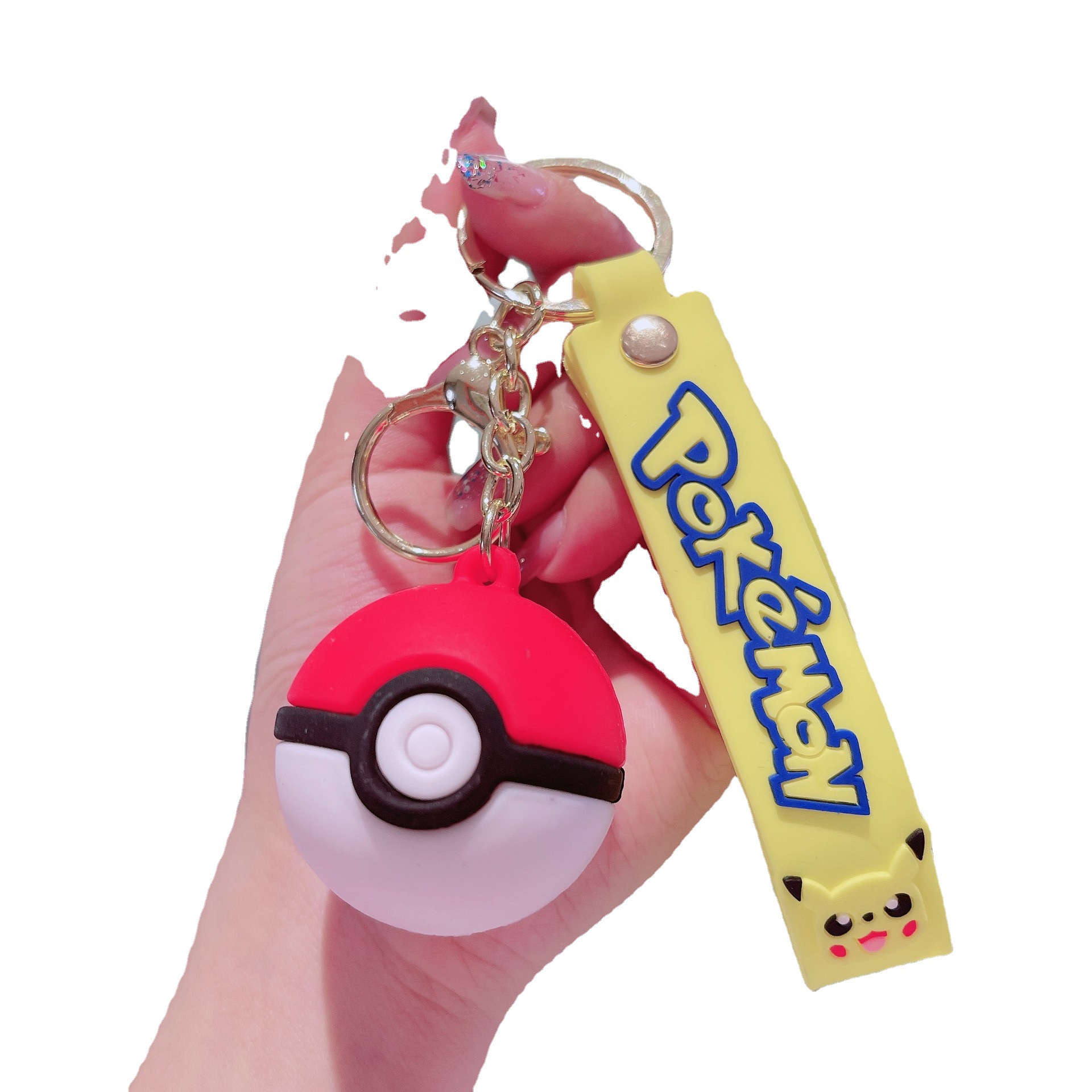 Pikachu Poke Ball Doll Key Chain Accessories Keychain Schoolbag Wholesale Cute Silicone Pendant Car Hot Sale