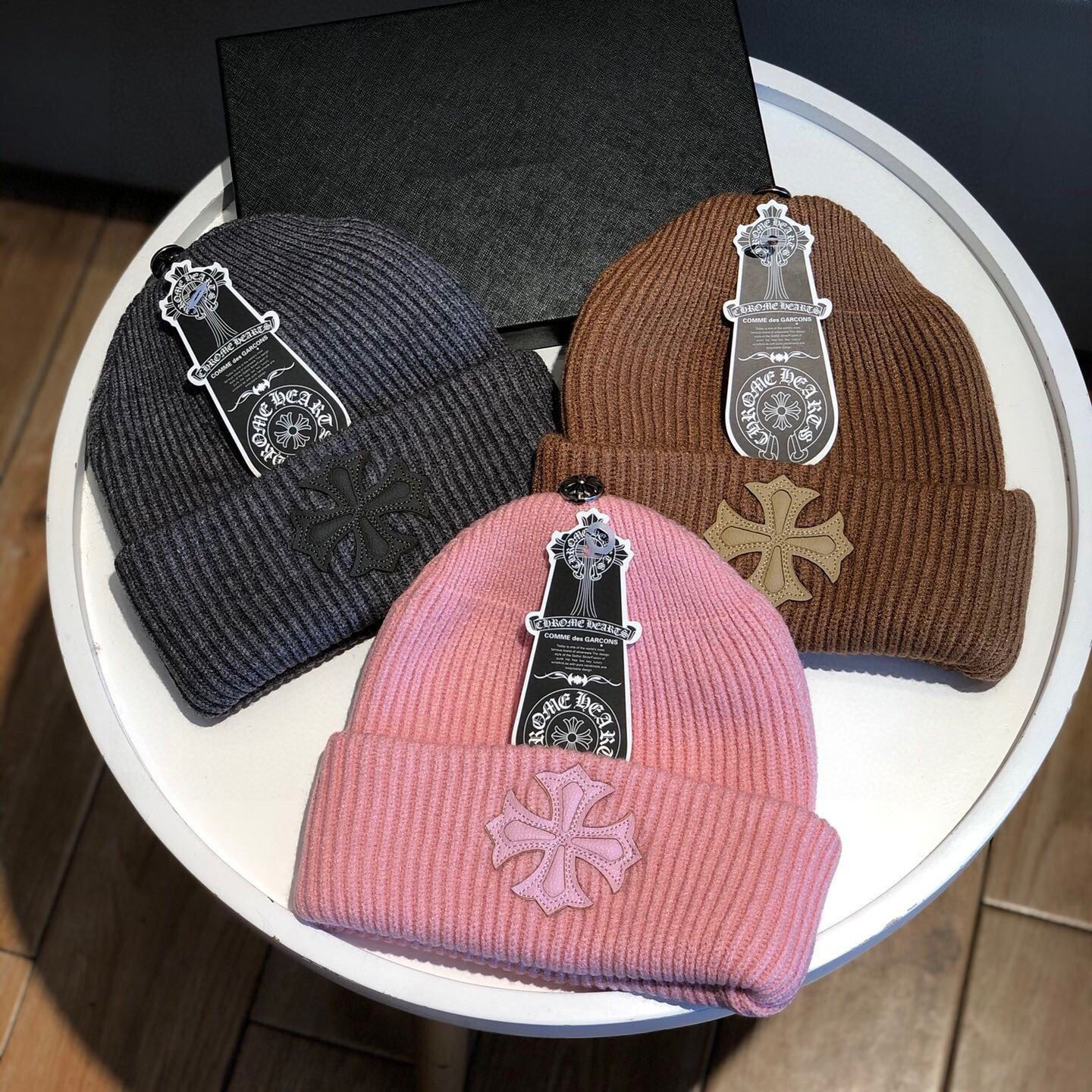 冬款ins克罗心保暖帽针织帽加厚拼皮秋季潮百搭男款女款韩版帽子