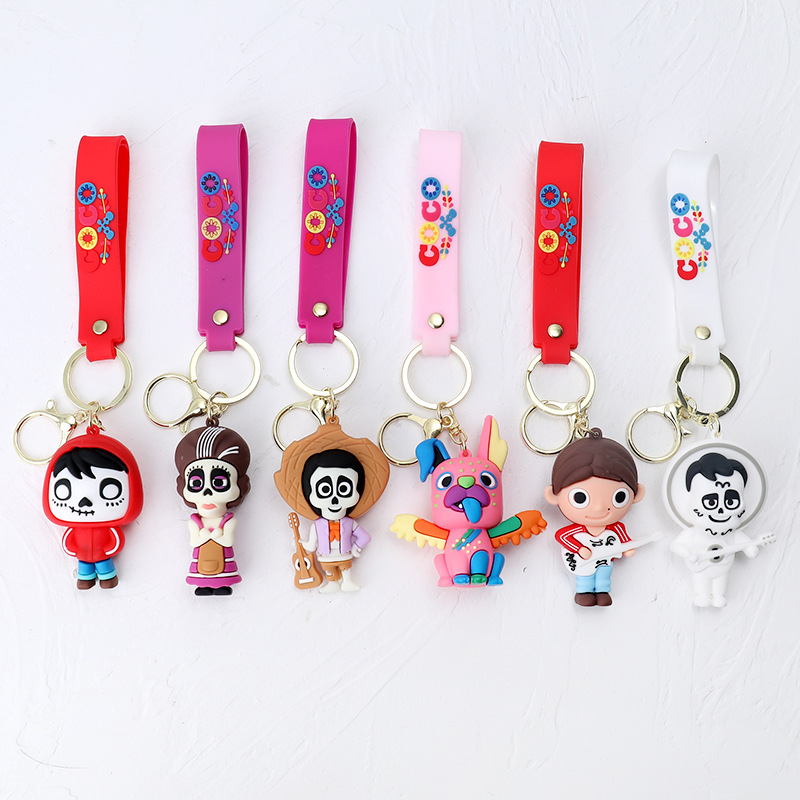 Cartoon Coco Series Keychain Pendant Other Bands Silicone Doll Couple Bags Car Pendant