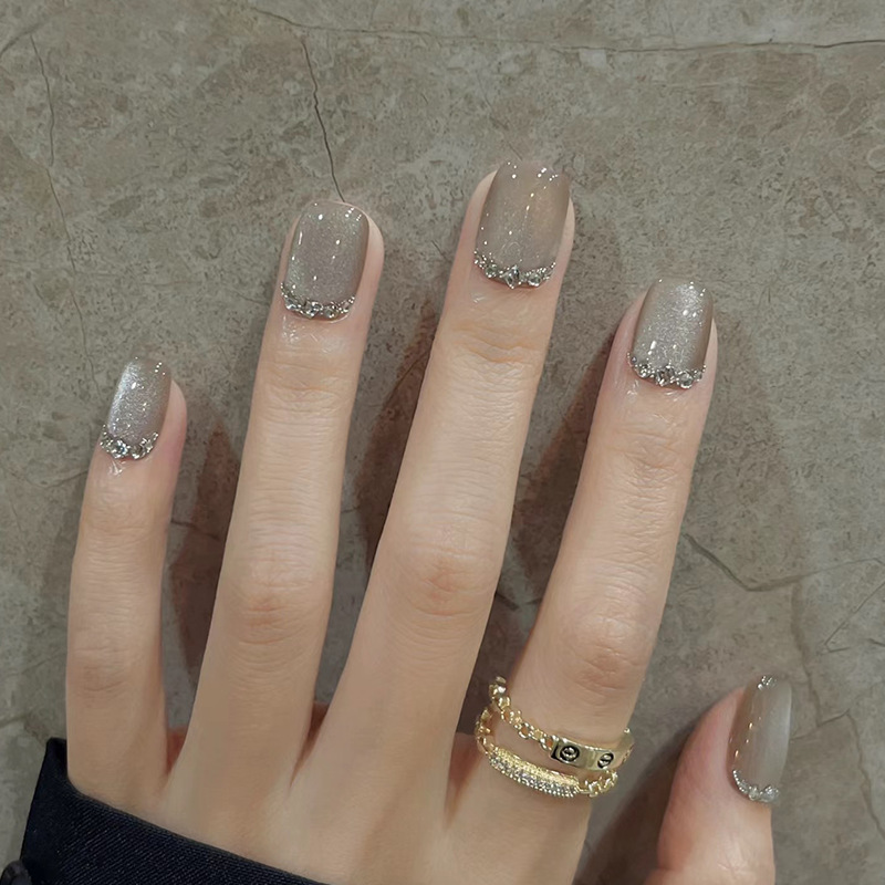 水星暮光穿戴甲猫眼指甲贴片追光美甲片假指甲钻款可拆美甲片成品