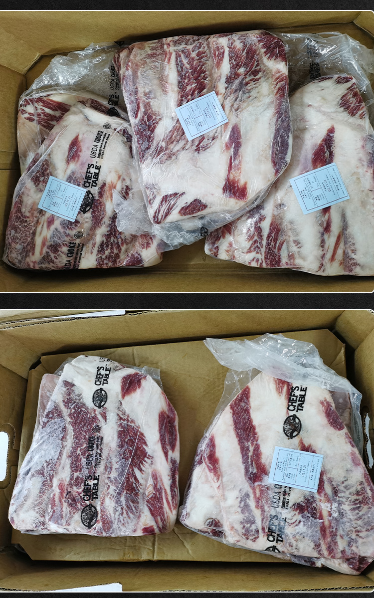 美国27/3d蓝标安格斯牛小排 原切雪花牛排 烤肉烧烤餐厅酒店食材