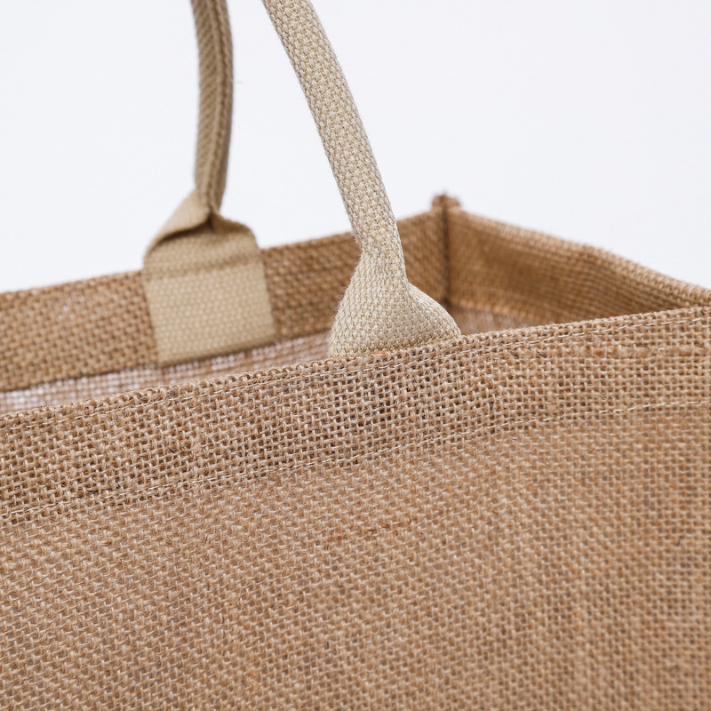 厂家现货黄麻布手提袋棉麻购物袋黄麻亚麻礼品袋复古粗麻袋可