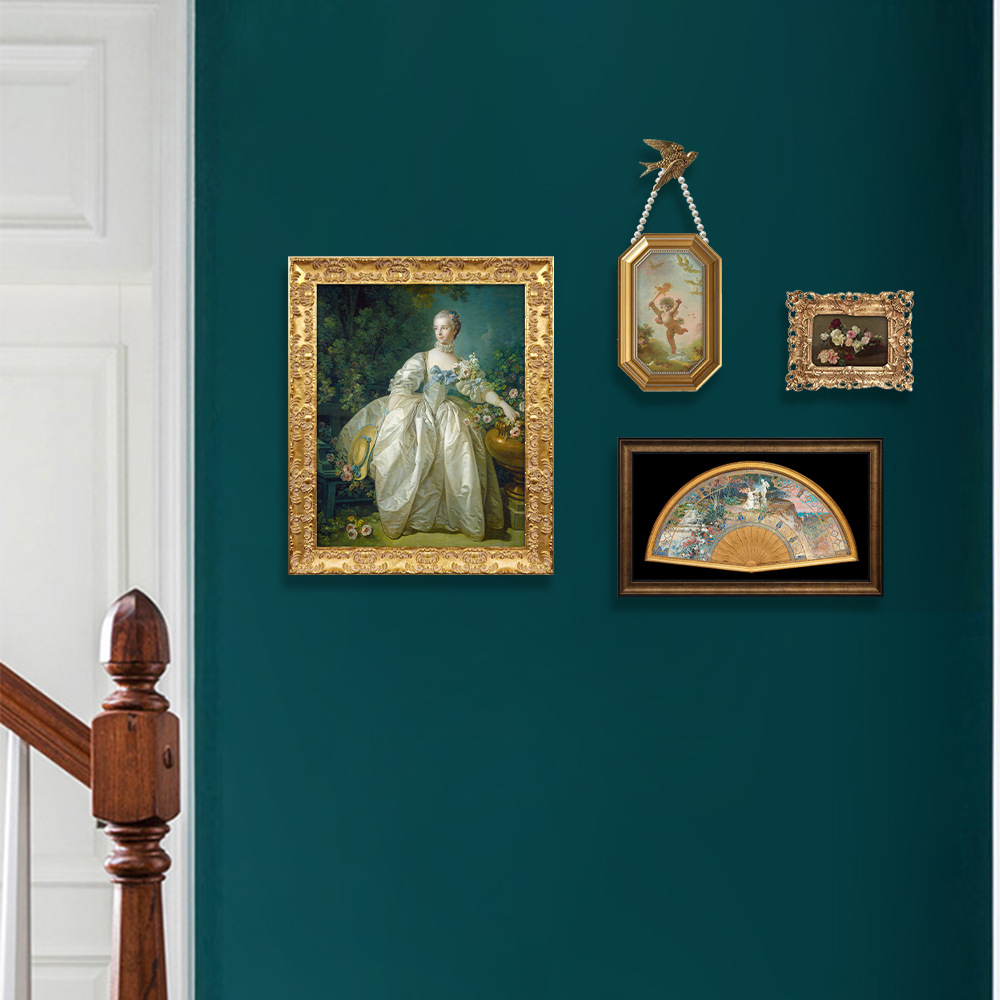 法式轻奢客厅装饰画美式复古餐厅挂墙壁画洛可可古典油画电表箱画