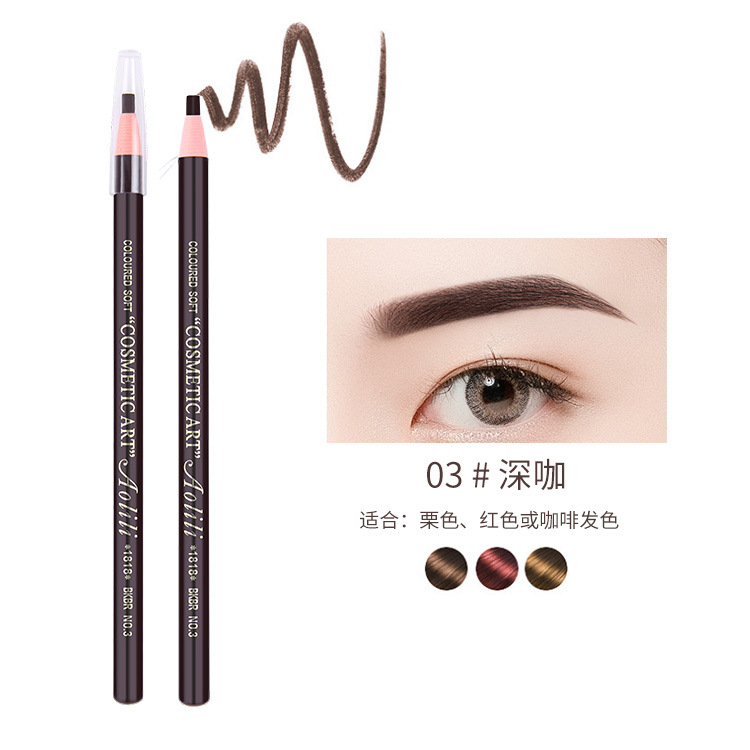Olie 1818 Line Drawing Eyebrow Pencil Waterproof Not Smudge Genuine Goods Wooden Hard Core Wholesale Eyebrow Powder for Makeup Artists