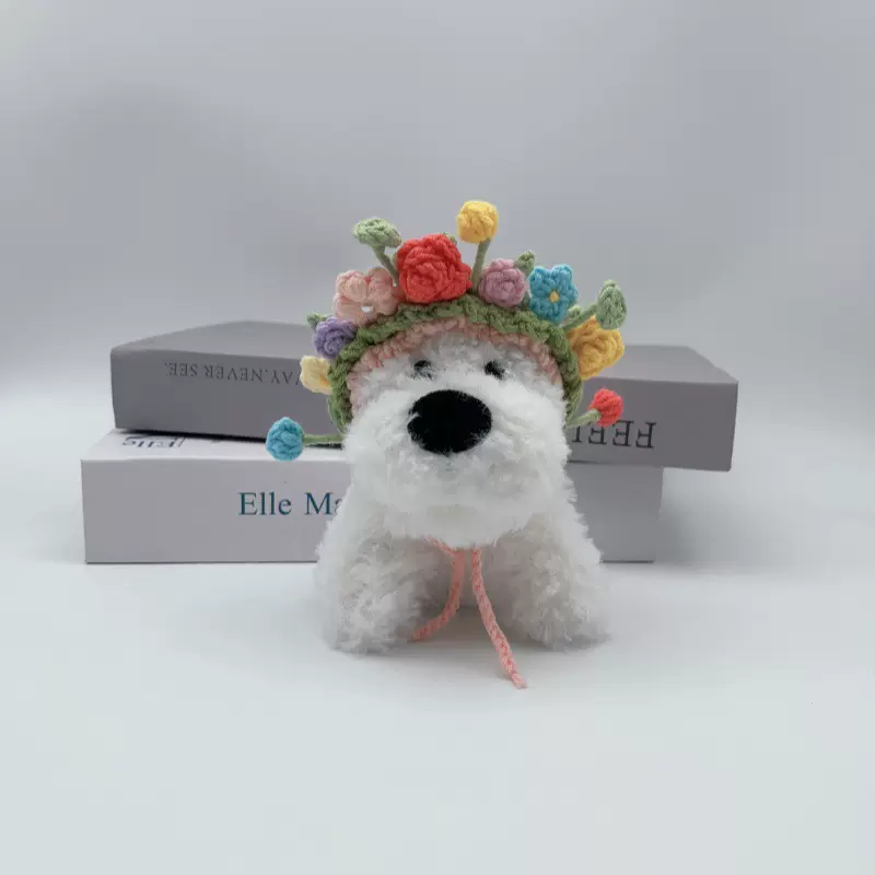 头套潦草小狗可爱毛绒挂件西高地包包钥匙扣挂件闺蜜礼物书包挂件