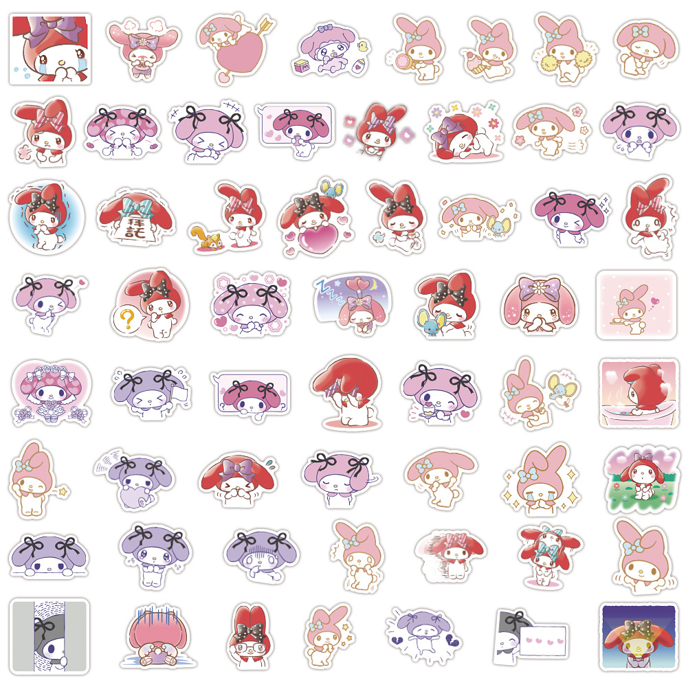 60张三丽鸥美乐蒂贴纸 日本防水手账贴纸包笔记本吉他贴纸批发