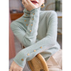 Pile collar Cashmere sweater Autumn and winter French temperament Self cultivation Show thin Socket thickening keep warm Long sleeve Sweater