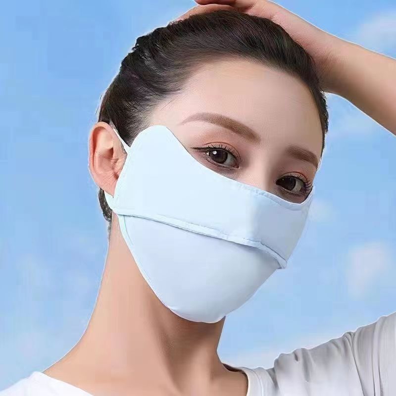 Ice Silk Anti-DDoS Mask Blush UV-Proof Eye Protection Sun-Proof Face Mask Women‘s Summer Thin Milk Silk Mask