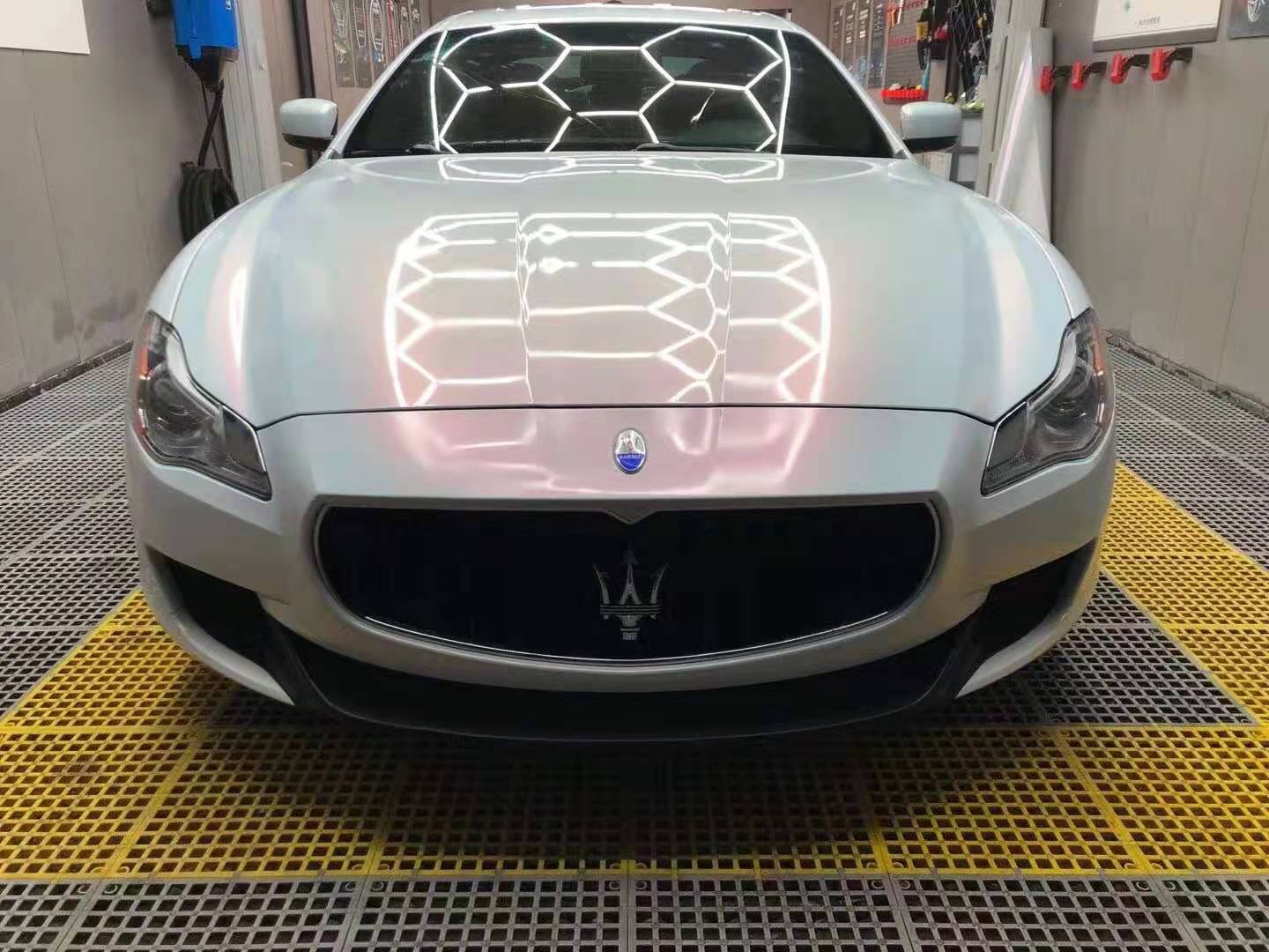 汽车改色膜钻石星空白魅系列渐变色膜全车车身贴膜改装白魅粉蓝金