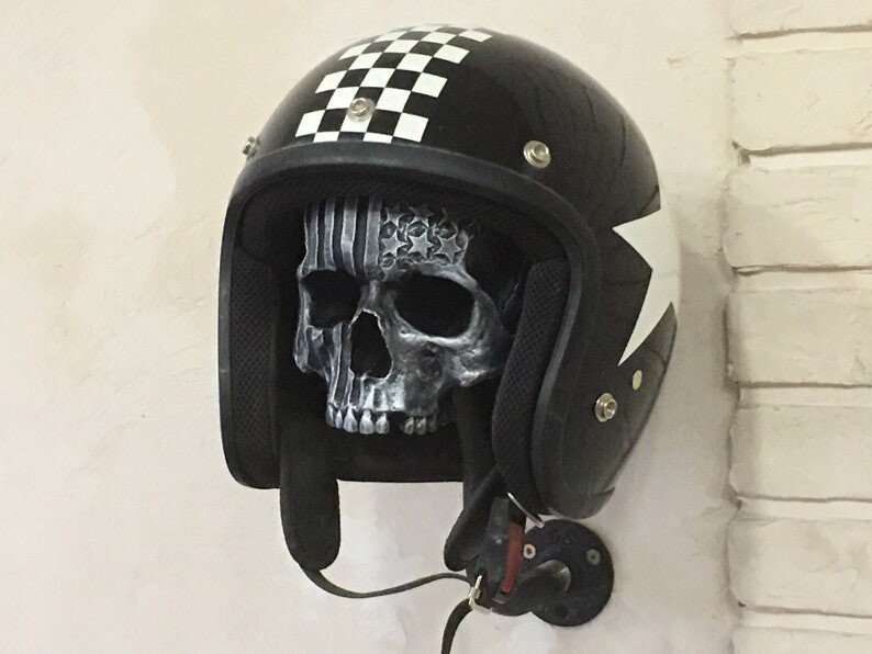 跨境爆款 摩托车骷髅头盔架 motorcycle skull helmet