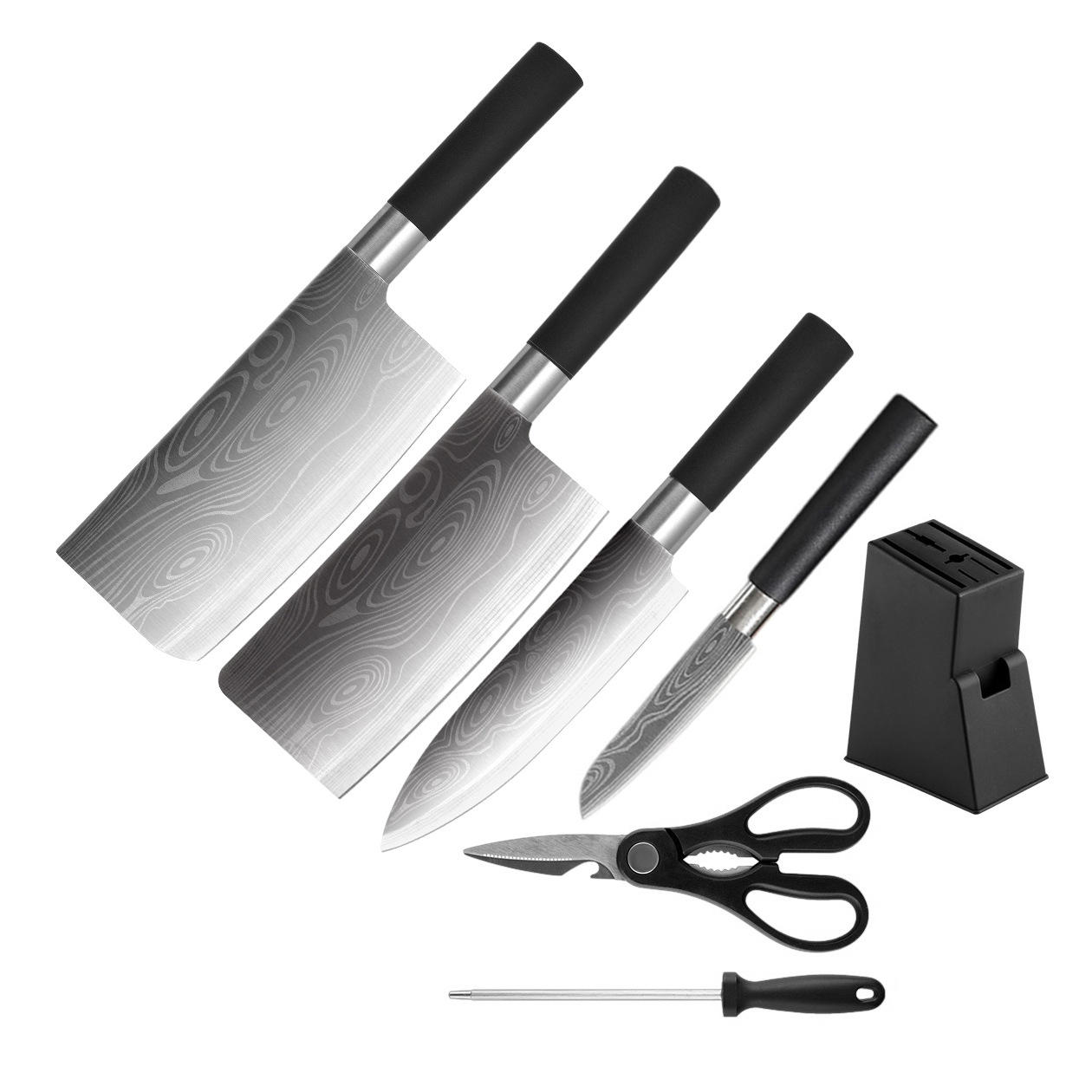 不锈钢砍骨刀家用厨房套刀锋利切菜刀切片刀切肉刀厨师刀木柄菜刀