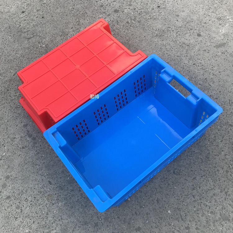 塑料错位筐错位箱生鲜水果社区美团优选加厚配送周转箱筐套叠倒置