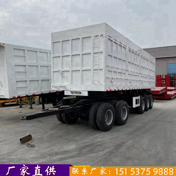 9米自卸全挂拖车 三桥钩机板全挂拖车 高箱板全挂式拖板车-阿里巴巴