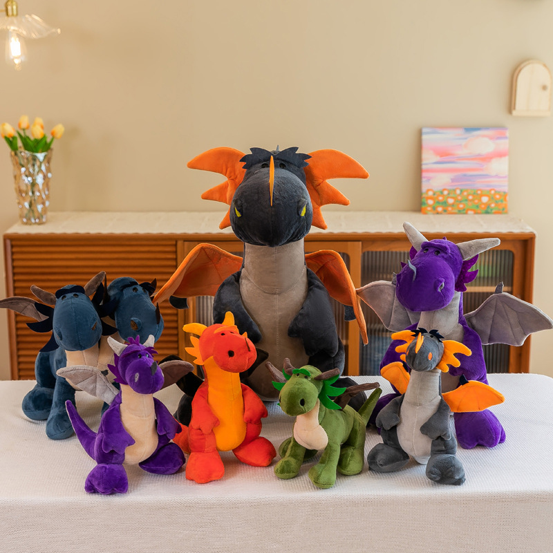 跨境外贸nici恐龙毛绒玩具霸王龙玩偶双头飞龙公仔男孩礼物批发