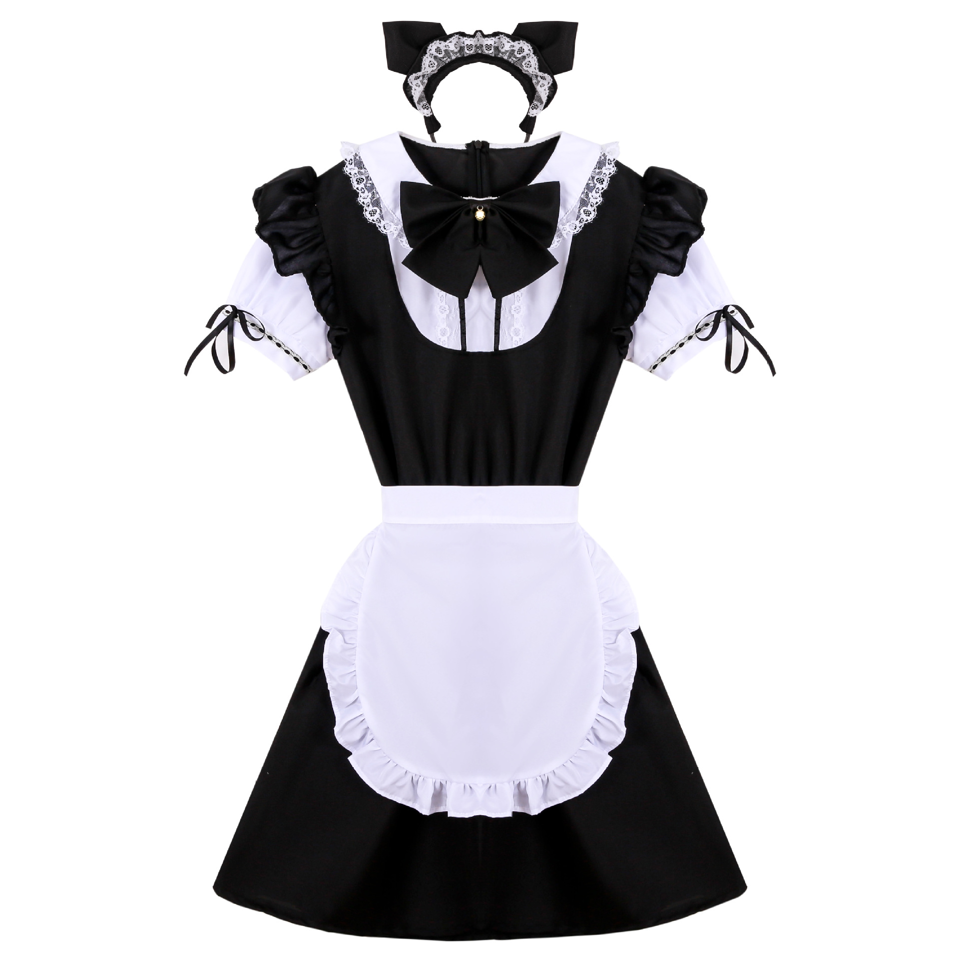 外贸cosplay动漫蝴蝶结女仆装可爱猫咪连衣裙萝莉二次元服装日常