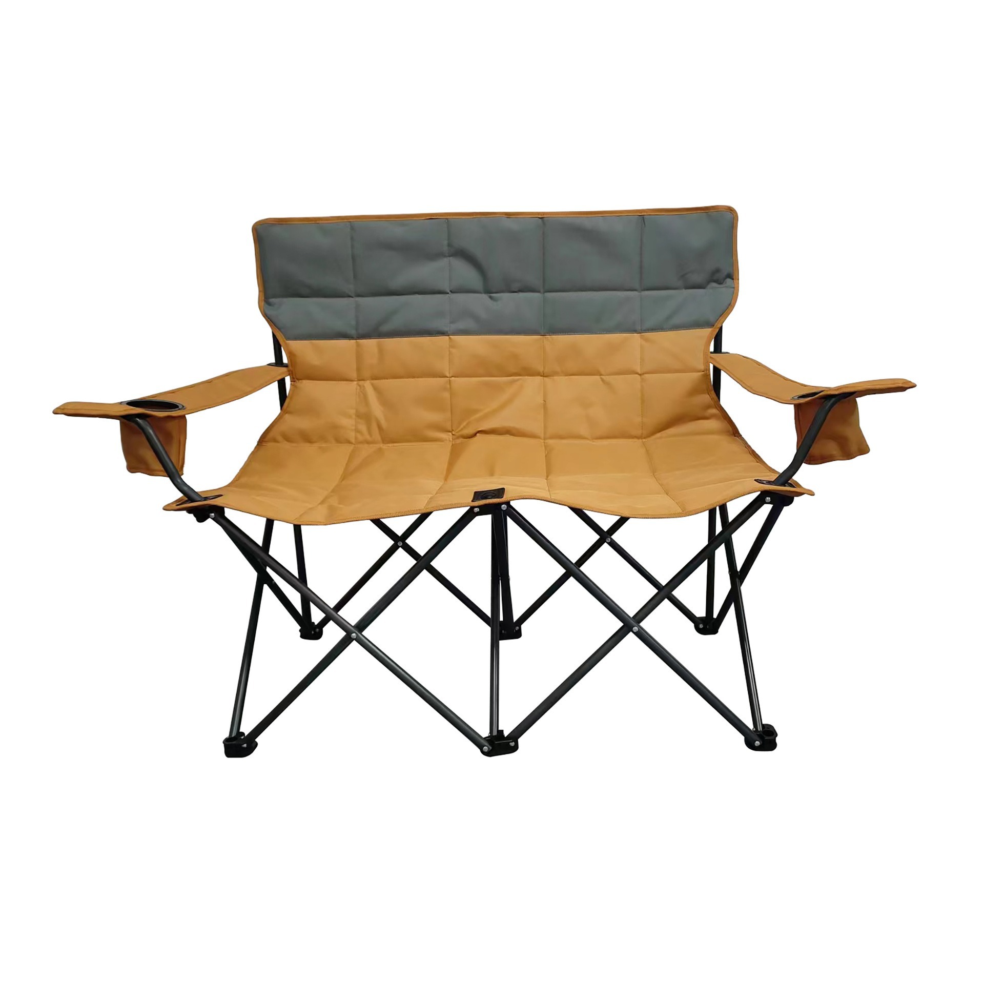 双人夹棉扶手椅户外折叠椅露营休闲双人椅情侣折叠凳116-阿里巴巴