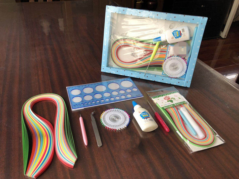 批发小学生美术课衍纸套装手工diy入门初学者材料包工具立体卷纸