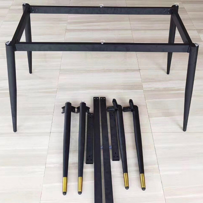 不锈钢桌腿碳素钢脚架加铜套现代简约餐桌铝合金支架金属实心桌脚