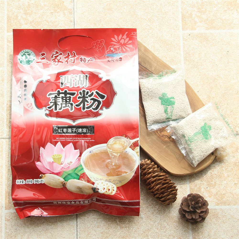 三家村特产藕粉桂花莲子加钙无糖杭州特产早餐速食代餐粉独立包装