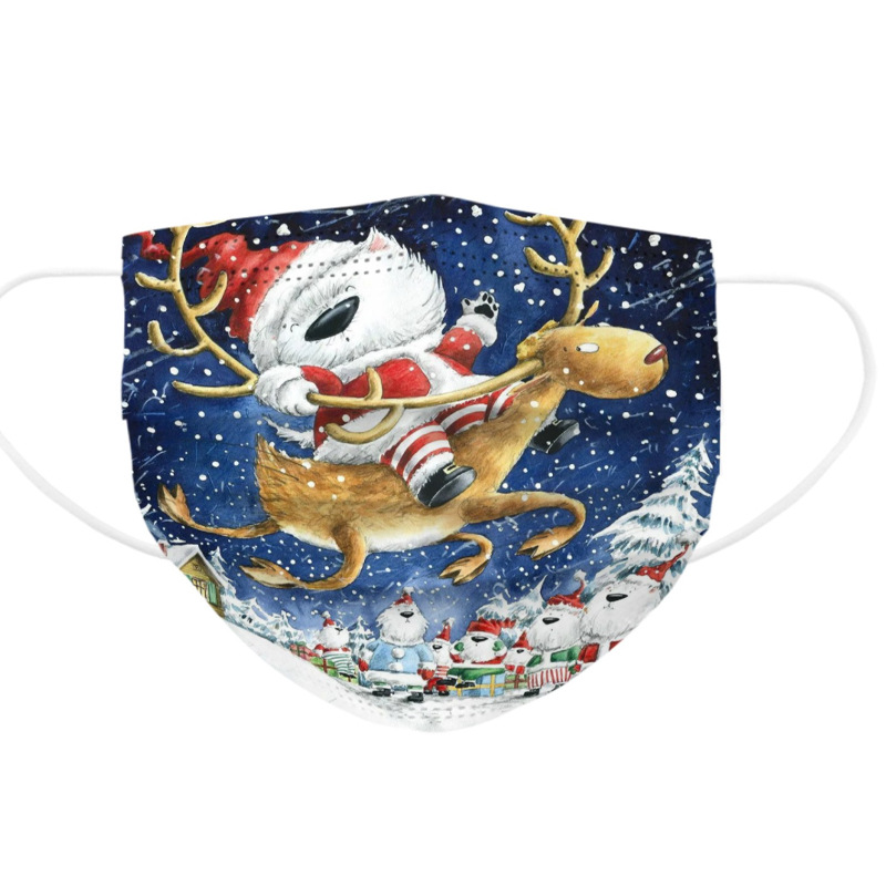 一次性防护口罩圣诞口罩圣诞节礼物跨境电商圣诞节口罩厂家批发
