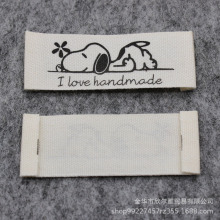 handmade纯棉布标印标现货本白棉带印刷领标童装商标手工品布标