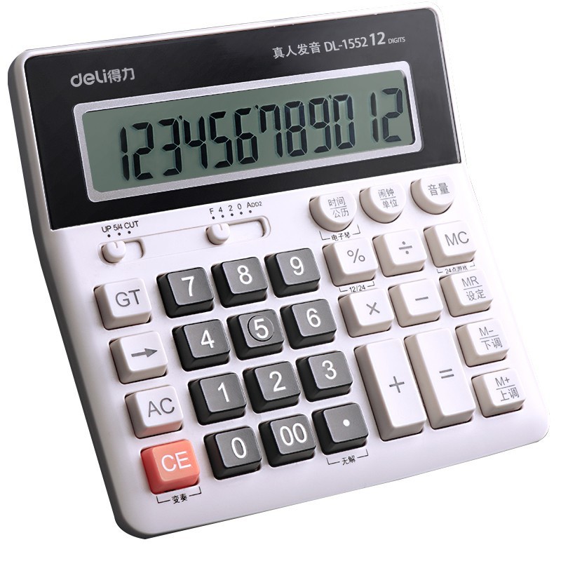 Deli Calculator Voice Model Wholesale Finance Office Accounting Dedicated Sound Large Solar Multi-Function