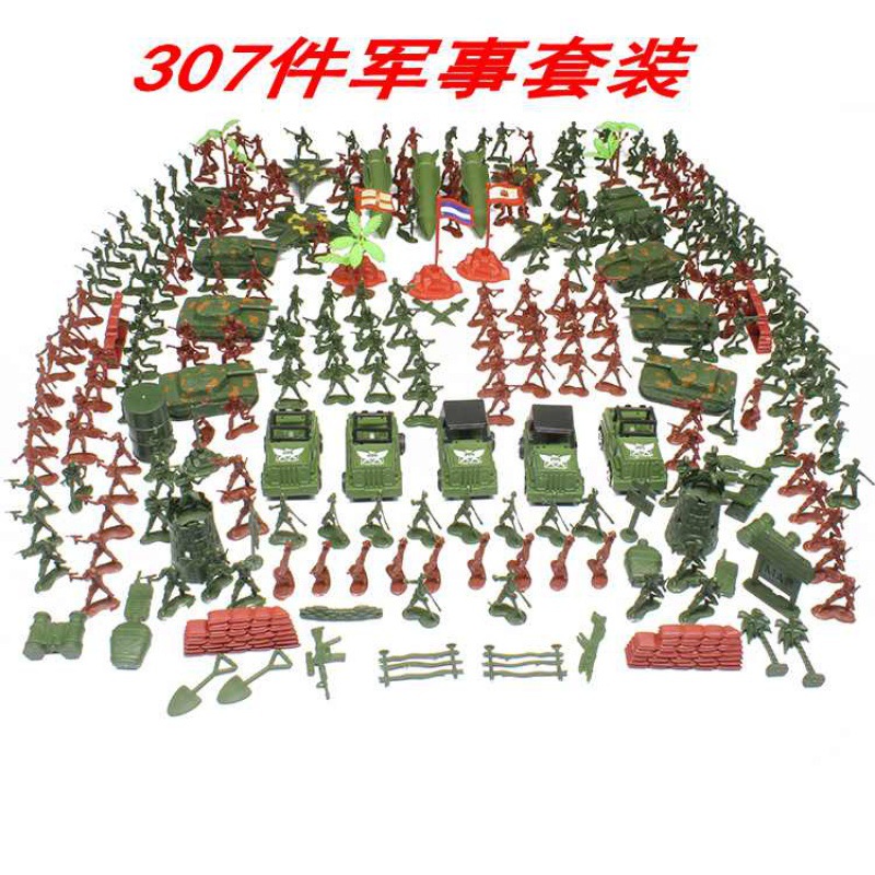 Sand Table Model Military Model World War II Small Soldier Environmental Protection Plastic Toy Year-Old Suit Soldier War Boy