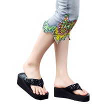 slippers female  platform slip-resistant paillette beach拖鞋