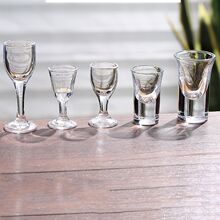 带刻度五粮液茅台二两白酒杯三两烈酒杯高档家用商用定制玻璃杯