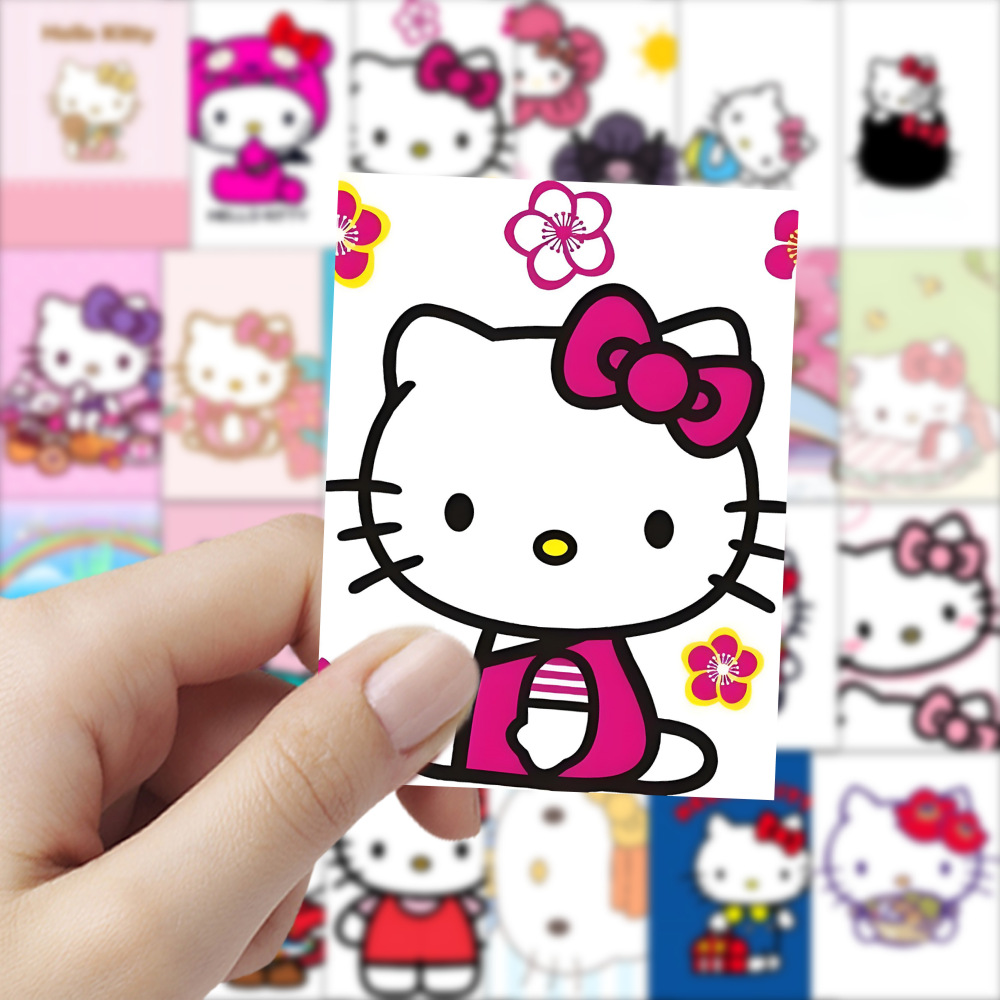 60张hello kitty凯迪猫贴纸可爱行李箱笔记本装饰儿童卡通贴批发