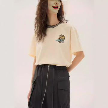 女装2024年夏季新款棉质渐变撞色短袖t恤上衣女ttrw246421i-阿里巴巴