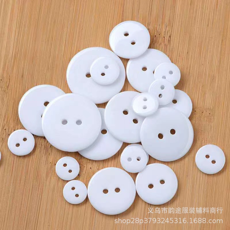 Shirt Button Resin Bread round Button Elastic Cord with Buttonholes Adjustable Buckle Two-Eye Bread Hand Sewing Button