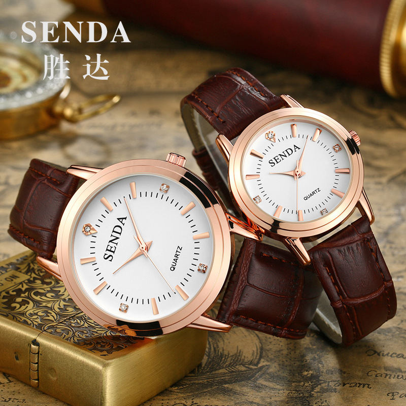 情侣手表情侣款一对一男一女韩版简约学生初中少女潮流气质皮表带