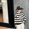 Manufactor Direct selling Boy Plush stripe Sweater 2022 Winter clothes new pattern children Children Fashionable Korean Edition jacket