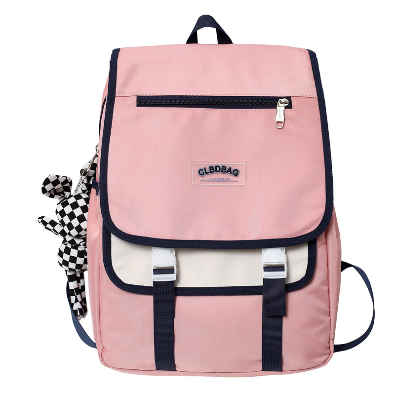 Wholesale 2022 New Junior High School Large Capacity School Bag Korean Style Simple and Casual Schoolbag Trendy Outdoor Backpack