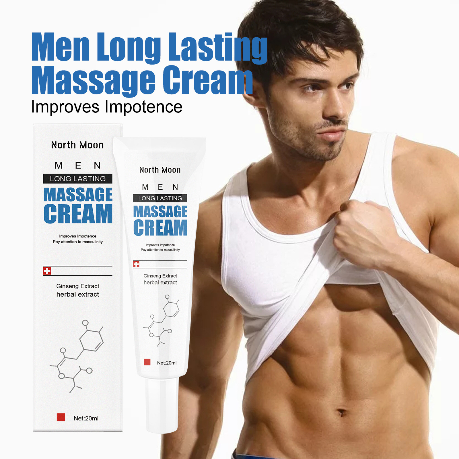 North Moon Men's Neck Cream Men's Vitality and Strength Enhance Endurance Massage Body Care Neck Cream