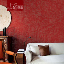 复古美式壁纸纯色素色红色墙纸  中式客厅卧室酒红色风故宫红