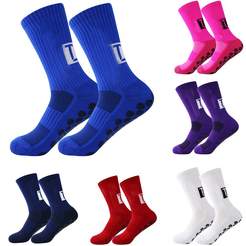 Athletic Socks Men Thick Towel Bottom Men's Mid-Calf Glue Dispensing Non-Slip Soccer Socks Basketball Socks Athletic Socks Wholesale