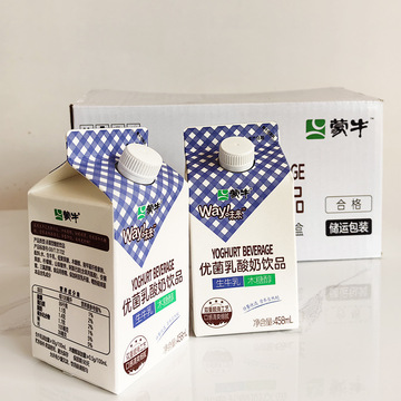 最新日期 蒙牛优菌乳酸奶饮品458ml*12盒木糖醇饭店 假一赔十