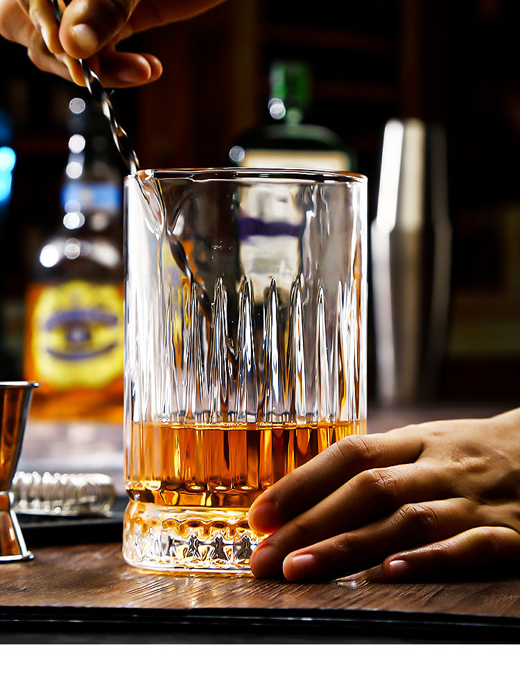 日式鸡尾酒调酒器水晶玻璃搅拌杯子酒吧大号调酒工具摇酒套装