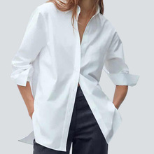 白衬衫女天丝棉经典款宽松慵懒风高级感炸街衬衣设计感小众棉上衣