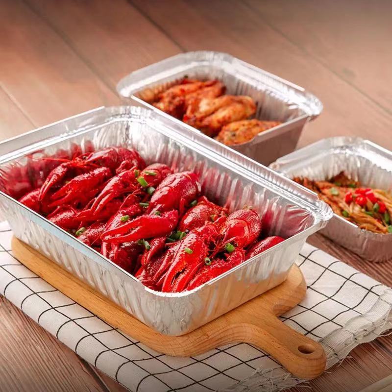 大号烤鱼锡纸盒烧烤打包盒长方形一次性加厚耐高温烤箱批发商用